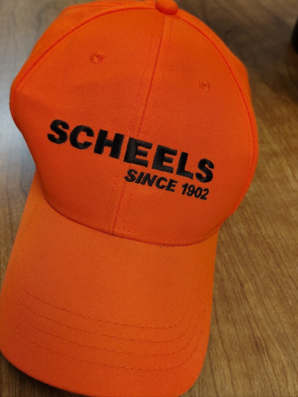 SCHEELS Since 1902 Neon Orange Baseball Cap Hat One Size All Hunting Outdoors